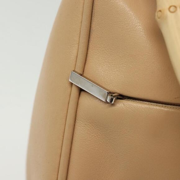 GUCCI Bamboo Shoulder Bag Leather Beige Silver 001 001 - Picture 15 of 16